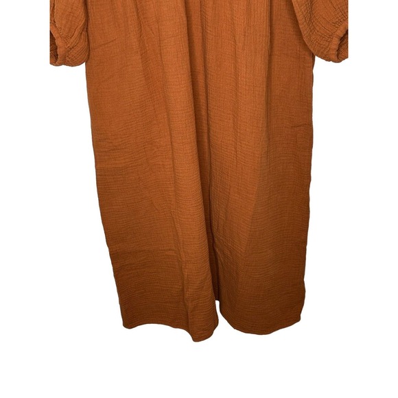 NWT Madewell Womens Midi Dress XS Lightspun V Neck Double Gauze Pockets Brown - Picture 8 of 15